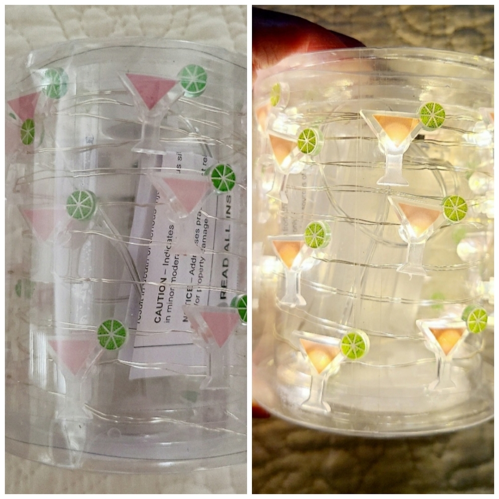 👀50% OFF‼️NWT🍸String of Martini LED Rice Lights, set of 25